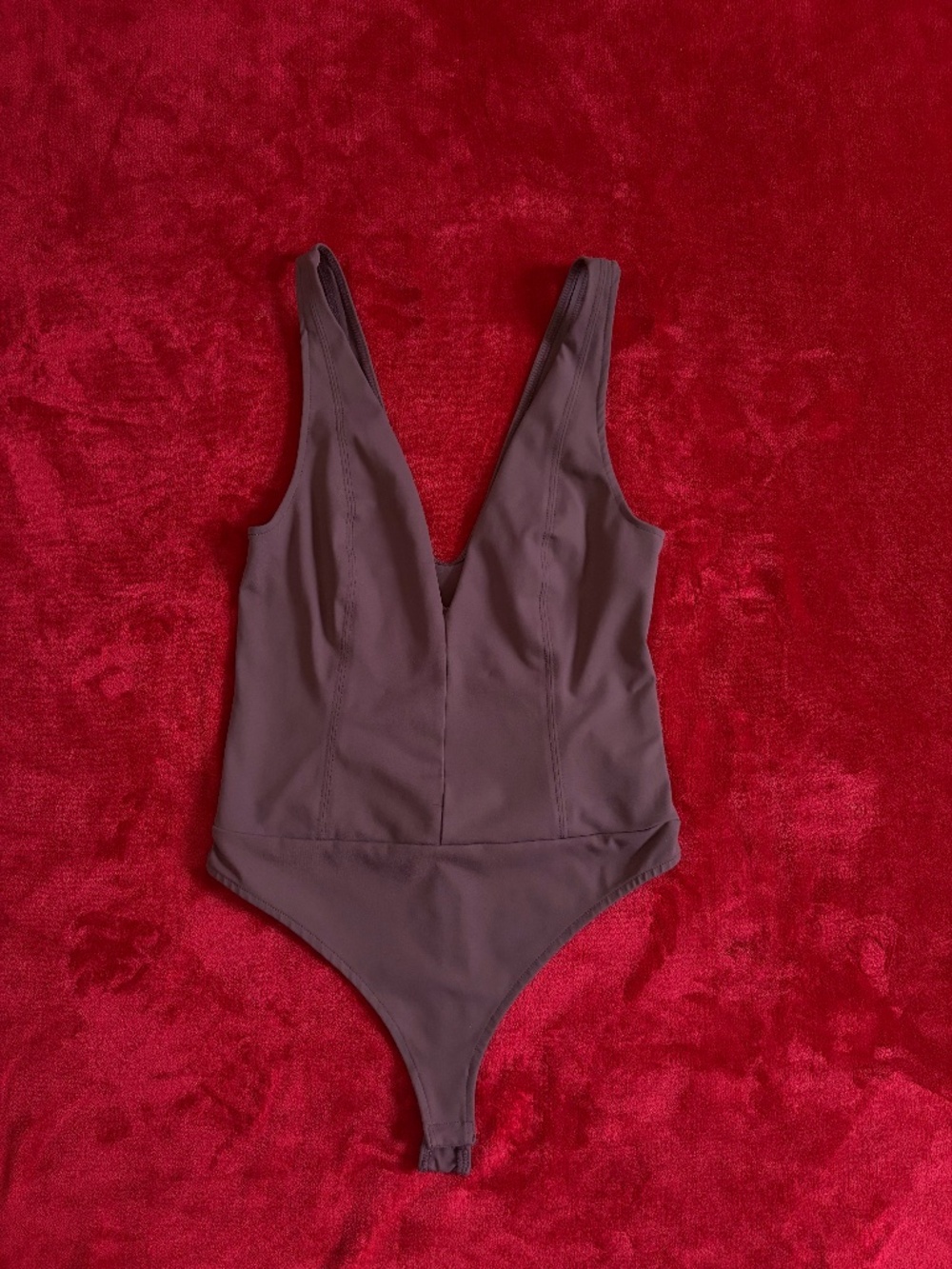 Free People Brown V-Neck Bodysuit